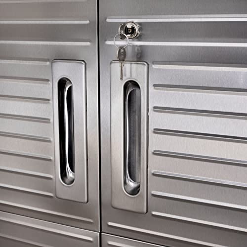 Seville Classics UltraHD Solid Steel Rolling Lockable Storage Cabinet - 36" W x 18" D x 72" H, Red