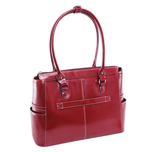 McKlein, W Series, Willow Springs, Top Grain Cowhide Leather, 15" Leather Ladies' Laptop Briefcase, Red (96566)
