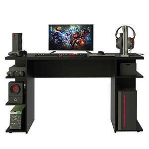MADESA Computer Gaming Desk, Office Writing Workstation with Large Monitor Stand (Black)