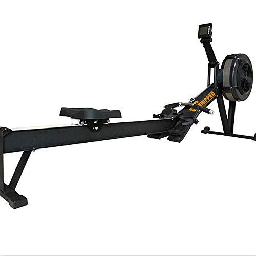 Gripped Rowing Machine for Home Gym, Foldable Rower, 10 Levels Air Resistance, LCD Display & Bluetooth Connectivity, Preset Workouts