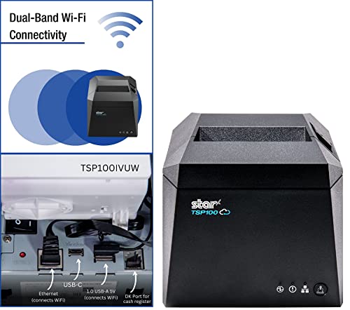 Star Micronics TSP143IVUW Thermal Receipt Printer with CloudPRNT - Gray
