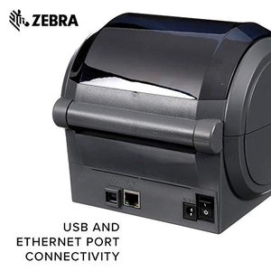 Zebra GX420t Monochrome Desktop Direct Thermal/Thermal Transfer Label Printer with Fast Ethernet Technology, 6 in/s Print Speed, 203 dpi Print Resolution, 4.09" Print Width, 100-240V AC (Renewed)