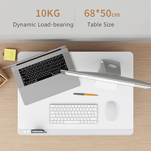 Portable Laptop Table Standing Desk Converter Stand Up Desk Riser Height Adjustable Sit Stand Home Office Desk Laptop Workstation (White)