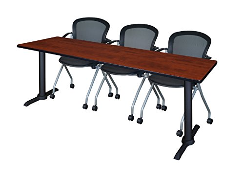 Regency Cain Training Table and Cadence Chair Set 84 x 24 inch Cherry by Regency