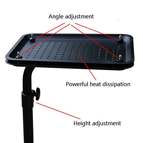 Mobile Standing Desk Laptop Trolley Stand Media Podium Black Adjustable Projector Stand (Size: 40 * 30cm) (45 * 35cm)