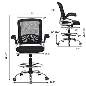 POWERSTONE Tall Drafting Chair with Footrest, Ergonomic Adjustable Height Stool (6 pcs)