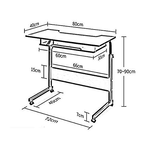 FXZMJN Computer Desk Folding Tables,Laptop Stand Adjustable Computer Desk Wheels Portable Side Bed Sofa Hospital Reading Eating