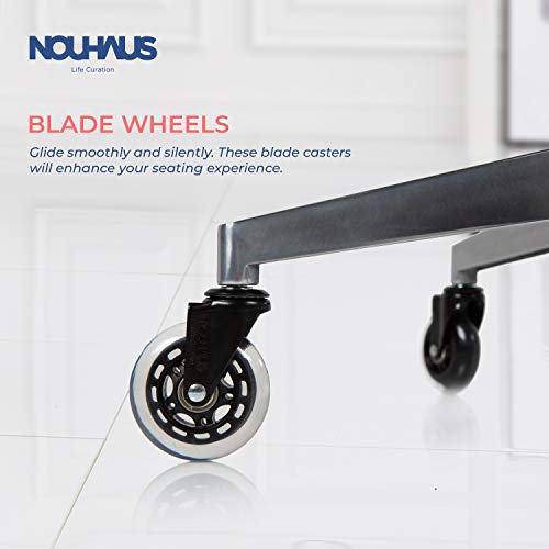 NOUHAUS Ergo3D Ergonomic Office Chair - Rolling Desk Chair with 3D Adjustable Armrest, 3D Lumbar Support and Blade Wheels - Mesh Computer Chair, Gaming Chairs, Executive Swivel Chair (Black)