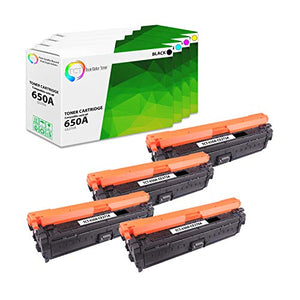 TCT Premium Compatible Toner Cartridge Replacement for HP 650A CE270A CE271A CE272A CE273A Works with HP Color Laserjet Enterprise CP5525 Printers (Black, Cyan, Magenta, Yellow) - 4 Pack