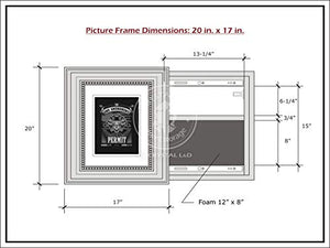 CRYSTAL L&D Hidden Storage Photo Frame for Gun and Valuables 20 in. x 17 in. w/Magnetic Lock (Brown)