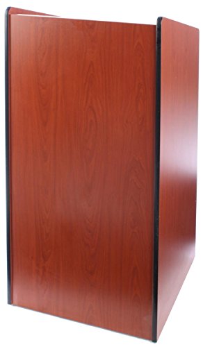 Displays2go Speaker Podium with Locking Doors and Hidden Wheels, Adjustable Shelf (LCT4502DC)