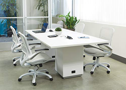 Office Star Ventilated Manager's Desk Chair with Breathable Mesh Seat and Back, White Base