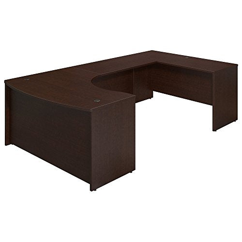 Bush Business Furniture Series C Elite 60W x 43D Right Hand Bowfront U Station Desk Shell in Mocha Cherry