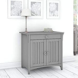 Bush Furniture Salinas Secretary Desk with Keyboard Tray and Storage Cabinet in Cape Cod Gray