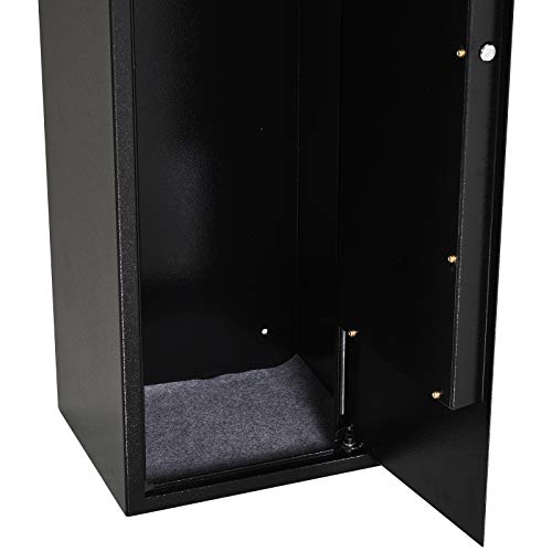 HOMCOM 56" Steel Electronic 5 Rifle Gun Safe Security Cabinet w/Digital Keypad, Keys,Padded Interior- Black