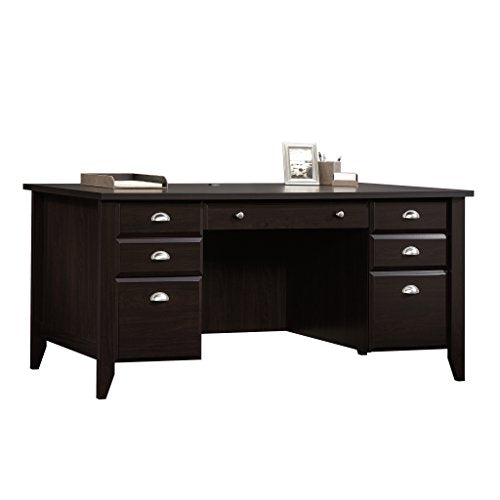 Sauder 408920 Shoal Creek Executive Desk, L: 65.12" x W: 29.29" x H: 30.55",Jamocha Wood finish