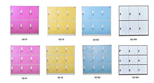 Living Room Organizers and Storage Small Metal Storage Cabinet with Lock for Toy and Cloth and self Belonging Storage (Yellow, 9D)