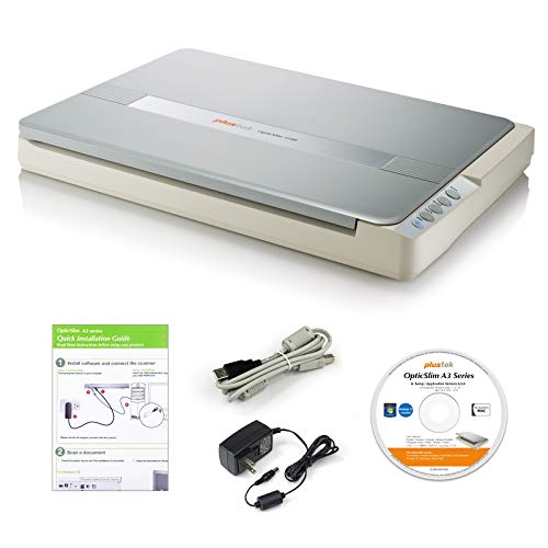 Plustek A3 Flatbed Scanner OS 1180 : 11.7x17 Large Format scan Size for Blueprints and Document. Design for Library, School and Soho. A3 scan for 9 sec, Support Mac and PC