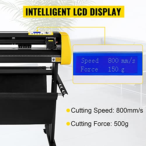 VEVOR Vinyl Cutter Machine, 34" Max Paper Feed Cutting Plotter with Camera Contour Cutting