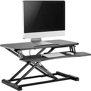 None Standing Desk Converter Computer Work Station Height Adjustable Stand Up Desk Ergonomic - Black