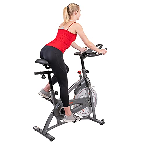 Sunny Health & Fitness Magnetic Belt Drive Indoor Cycling Bike - SF-B1877, silver