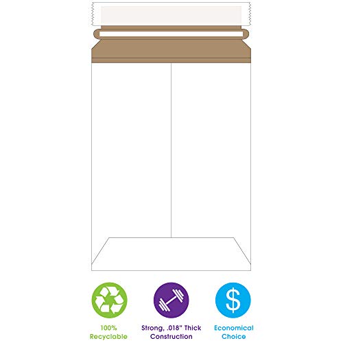 Aviditi Chipboard Utility Flat Mailer, 9-3/4" X 12-1/4", 0.018" Thick, White, Case of 200 (RMU129W)