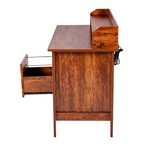 OneSpace Eleanor Executive Desk, Golden Cherry