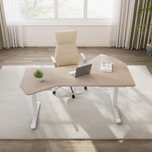EUREKA ERGONOMIC Electric Standing Desk 70 Inch - Height Adjustable Sit Stand Up Desk, Maple
