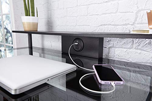 Realspace 47"W Mobile Tech Desk, Black