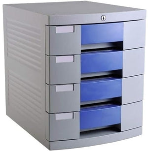 None Flat File Cabinet 4-Layer Drawer Storage Organization with Lock/Blank Label