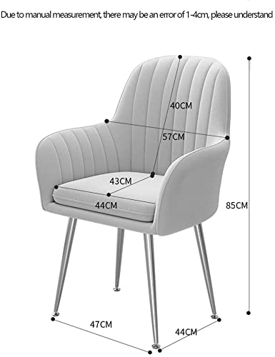 AkosOL Modern Dining Chairs Set of 4 with Armrests and Backrest - Lake Blue/Yellow