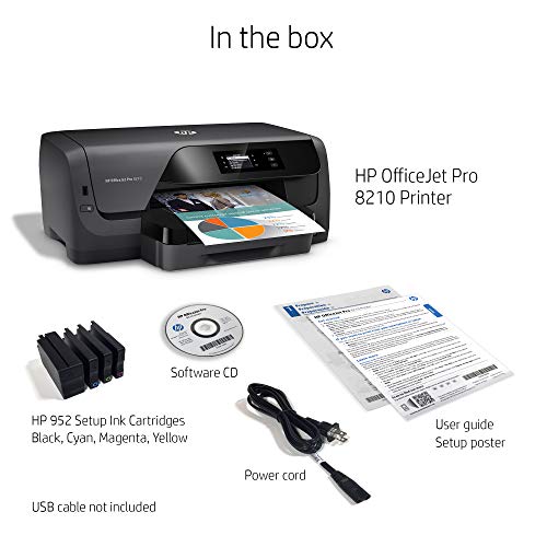 HP OfficeJet Pro 8210 Wireless Color Printer, HP Instant Ink or Amazon Dash replenishment ready (D9L64A)