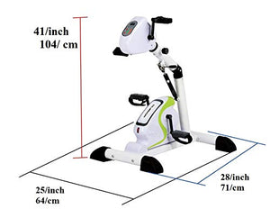 RJ-Mini Motorized Exercise Cycle/Bike + a Pair of Foot Supports and Gloves for Stroke Survivor- Handicapped & Disabled-SCI