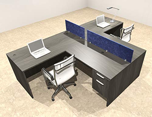 Two Person Modern Accoustic Divider Office Workstation Desk Set, OT-SUL-SPRB78