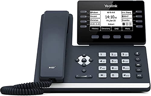 TWAComm.com Yealink SIP-T53W Business Phone System: Starter Pack - Voicemail, Auto Attendant, Call Recording & Free Phone Service for 1 Year (12 Phone Bundle)