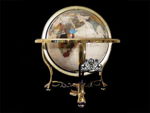 21" Mother of Pearl Gemstone Globe with Gold Stand