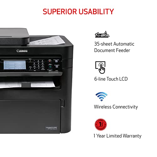 Canon imageCLASS MF267dw II Wireless Monochrome Laser Printer - Print Copy Scan Fax Auto Document Feeder Black Alexa