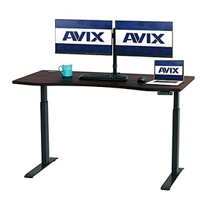 AVIX Standing Desk, 4 Memory Electric Height Adjustable Desk,60" x 30" Whole Piece Stand up Desk Home Office Desks Walnut