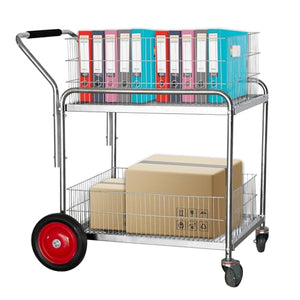 Hymula Heavy Duty Rolling Utility Cart - 250 Lb Capacity - Chrome - Multi-Purpose with Wheels