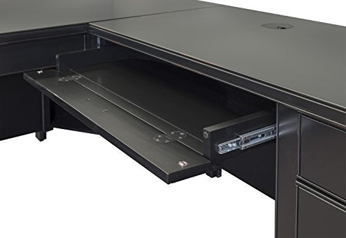 Martin Furniture Tribeca Loft L-Shaped Computer Desk, Black