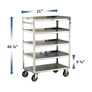 Lakeside Manufacturing 357 Stainless Steel Utility Cart, 5 Shelves, 500 lb. Capacity (Fully Assembled)