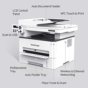Pantum M7102DW Lasdr Printer Scanner Copier 3 in 1, Wireless and Auto Duplex Printing, with 1 Pack TL-410X 6000 Pages Yield Toner Cartridge