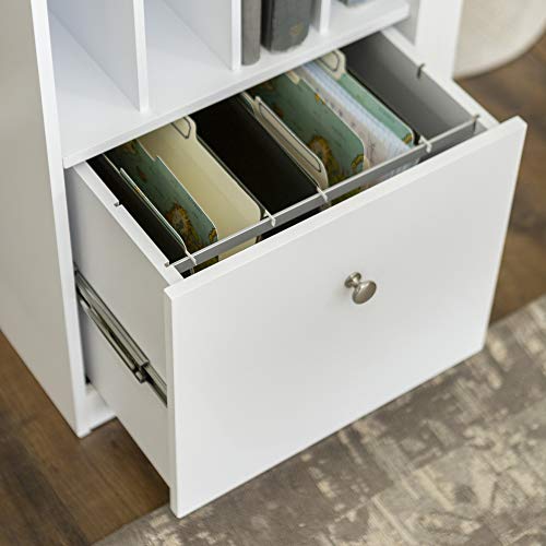 Walker Edison Modern Wood Computer Writing Desk Storage File Drawer Office, 48 Inch, White