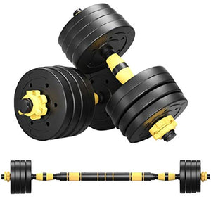 AT-X Adjustable Dumbbell Pair, Dumbbell Combination Environmental Dumbbell Barbell with Bar for Adults Home Fitness Equipment, Strength Training, Weights Dumbbells Set (Yellow) (88 LB)