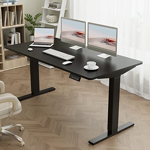 Furmax Electric Adjustable Standing Desk Frame with Dual Motors, Black - Frame Only