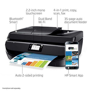 HP OfficeJet 5255 Wireless All-in-One Printer Compatible with HP Instant Ink and Amazon Dash (M2U75A) Black (Renewed)