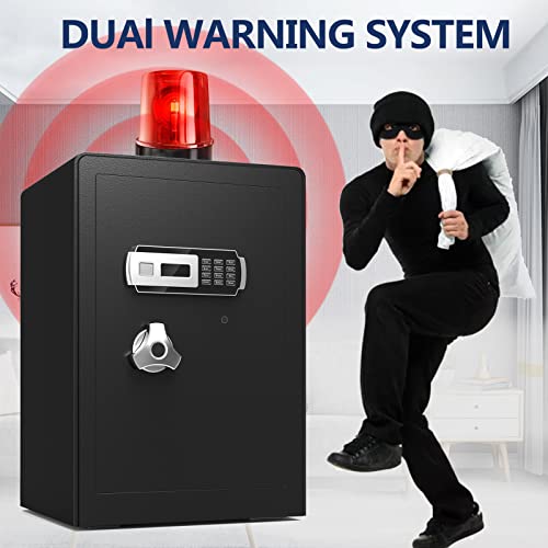 Safe Box,2.3 Cu. Ft Home Safe with Interior Cabinet Box, LED Light, Removable Shelf,LCD Screen Safety Box for Home Office, Storage Cash Jewelry Pistol Valuables