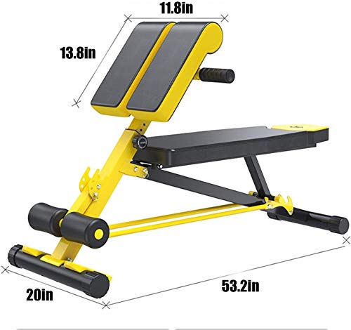 Byakns Home or Commercial Leg Muscle Fitness equipmentMulti-Functional Dumbbell Bench, Roman Chair with 5 Adjustments, Abdominal Hyper Back Extension Bench, Ab Sit up Bench Home Strength Training