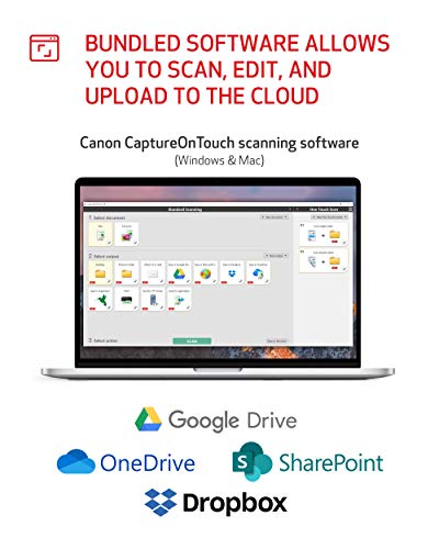 Canon imageFORMULA R50 Business Document Scanner - Color Duplex Scanning - USB/Wi-Fi Connectivity - LCD Touchscreen - Auto Document Feeder