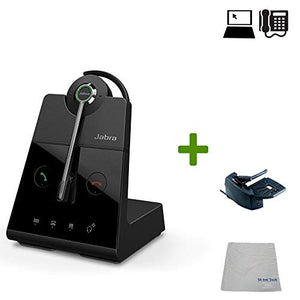 Global Teck Worldwide Jabra Engage 65 Wireless Headset Bundle - PC/Deskphone, USB, Lifter - Skype for Business Compatible - 13 Hour Battery, Busy Light, Connect 2 Devices